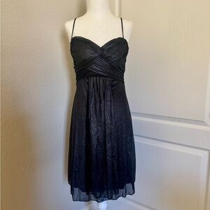 B Darlin Shimmering Black Midi Dress - Vintage 90s